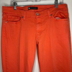 LEVIS 524 Black Label Too Superlow Women's 15 32X32 Orange Distressed Stretch